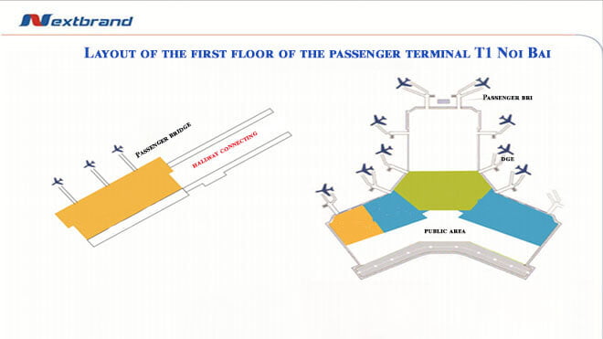 2- Layout of the passenger terminal T1 Noi Bai