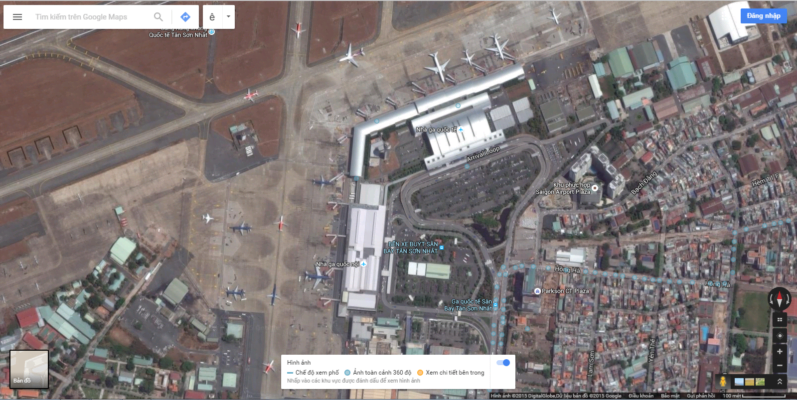 Ảnh chụp vệ tinh sân bay Quốc tế Tân Sơn Nhất