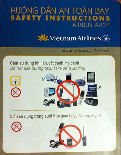 đồ dùng cấm sử dụng khi đi máy bay.