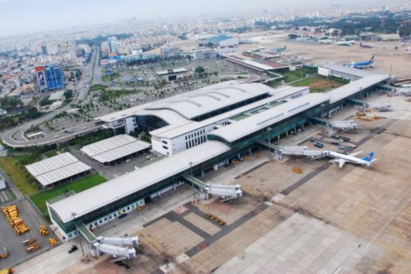 View Tan Son Nhat International Airport seen from above