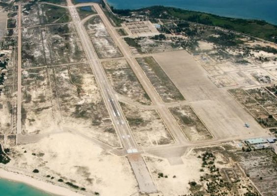 Cam Ranh airport runway view from above