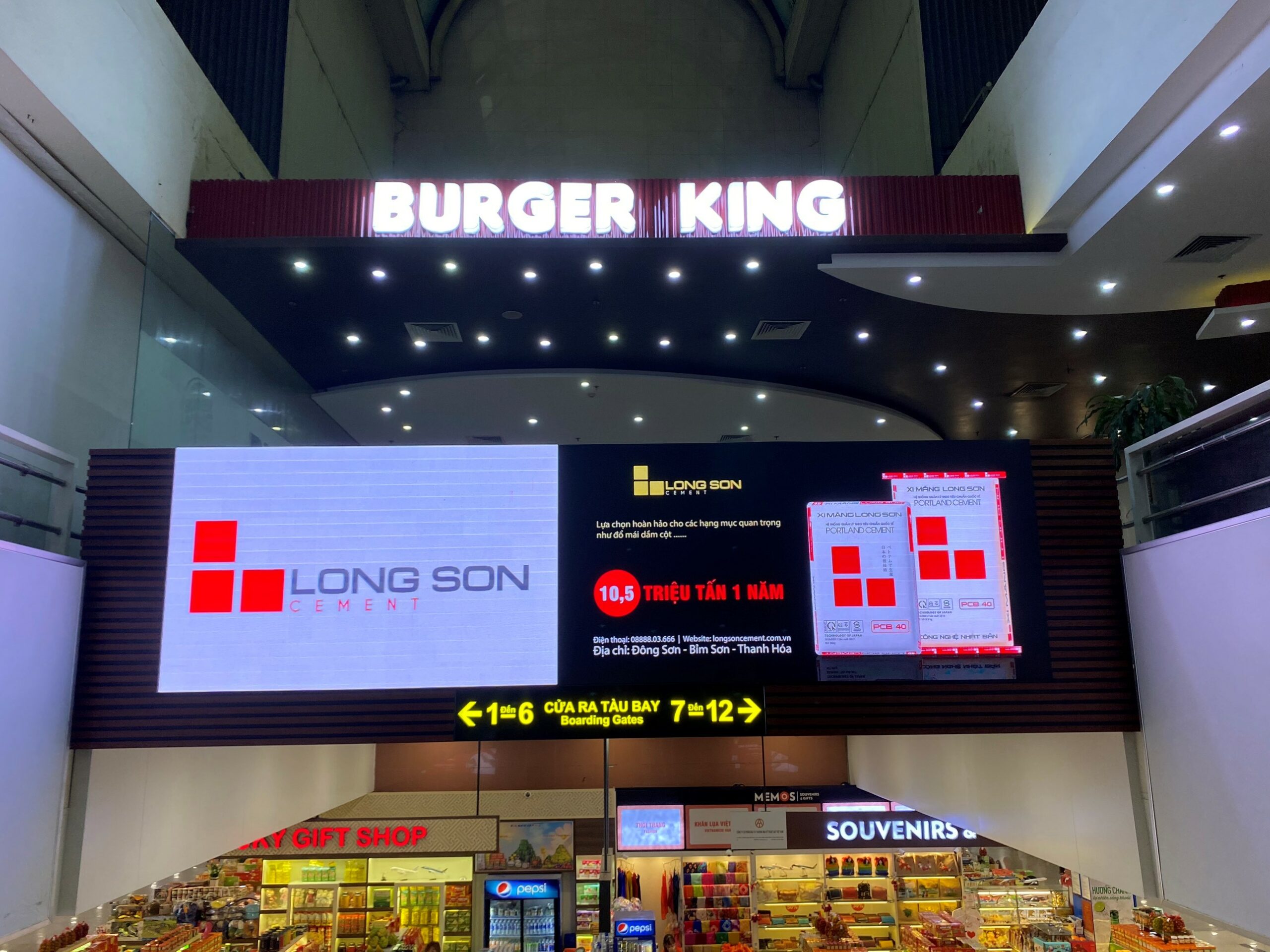 LED screen advertising at the airport