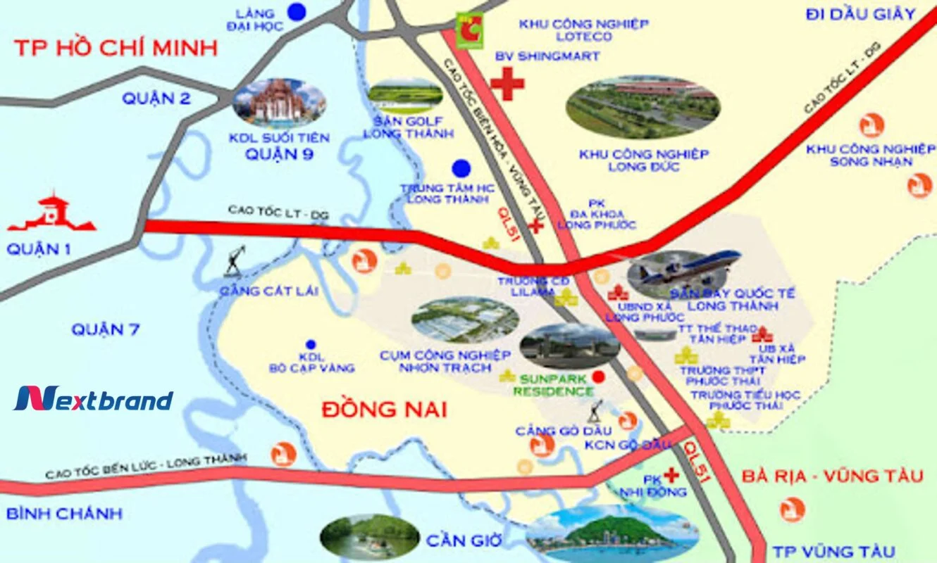 Vị trí của Sân bay Quốc tế Long Thành Vị trí của Sân bay Quốc tế Long Thành