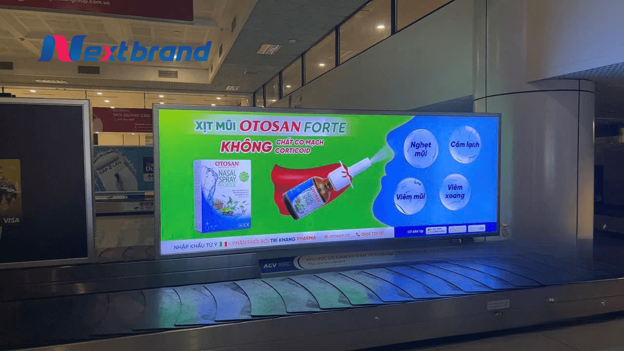 Màn hình LED quảng cáo sôi động tại băng chuyền hành lý Màn hình LED quảng cáo sôi động tại băng chuyền hành lý