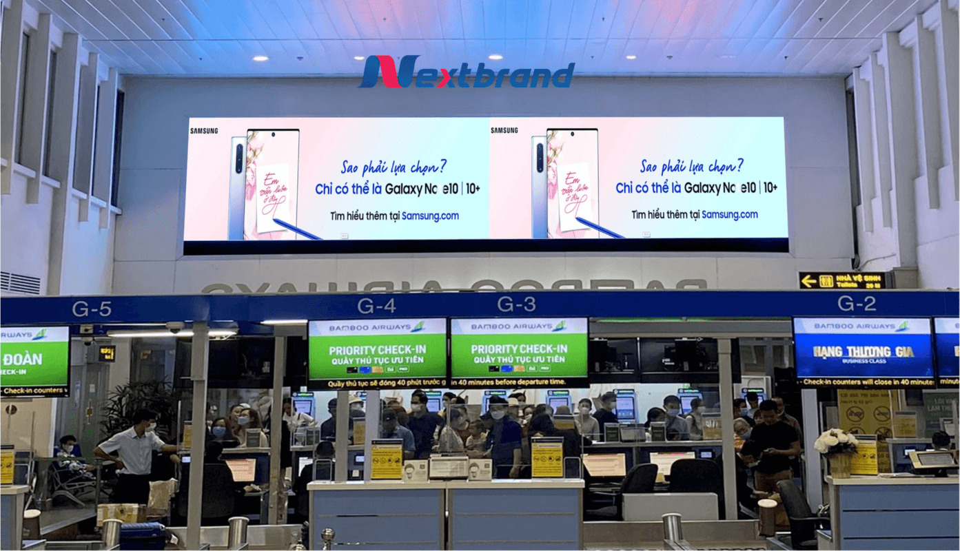 Quảng cáo màn hình LED sân bay Chu Lai khu vực check-in Quảng cáo màn hình LED sân bay Chu Lai khu vực check-in