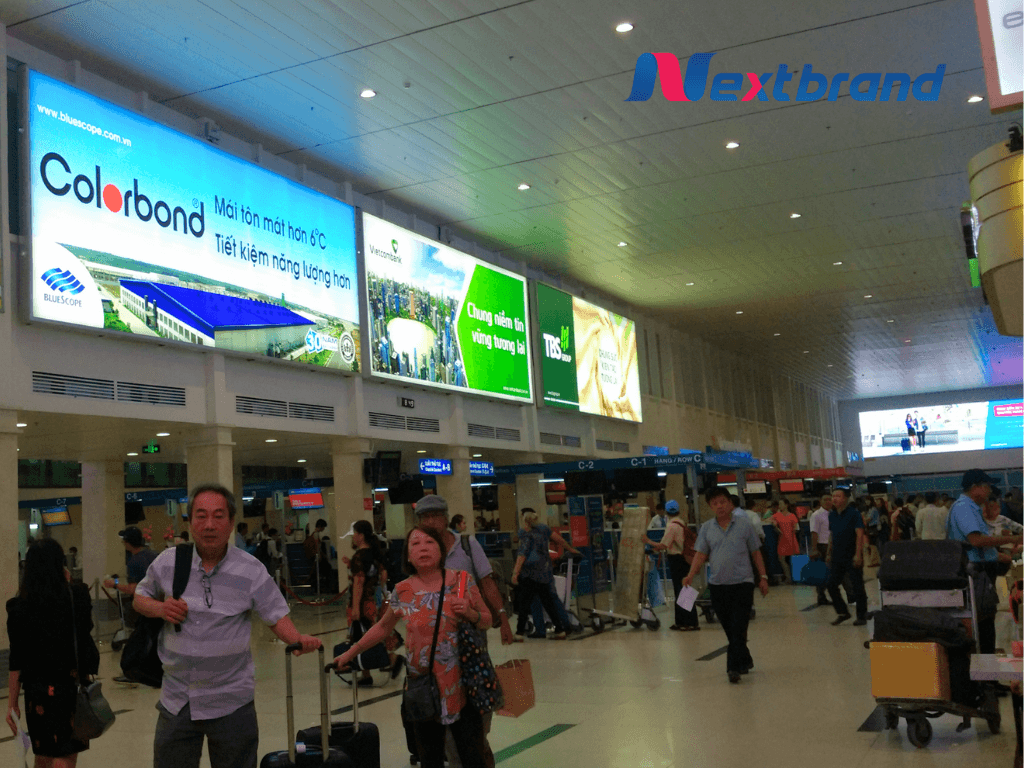 Quảng cáo màn hình LED khu vực check-in sân bay Phú Quốc Quảng cáo màn hình LED khu vực check-in sân bay Phú Quốc