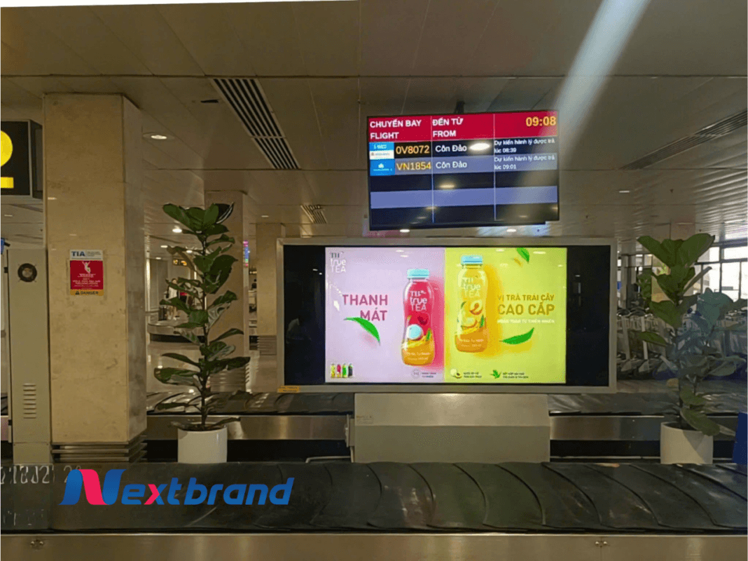 Quảng cáo màn hình LED tại khu vực băng chuyền hành lý Quảng cáo màn hình LED tại khu vực băng chuyền hành lý