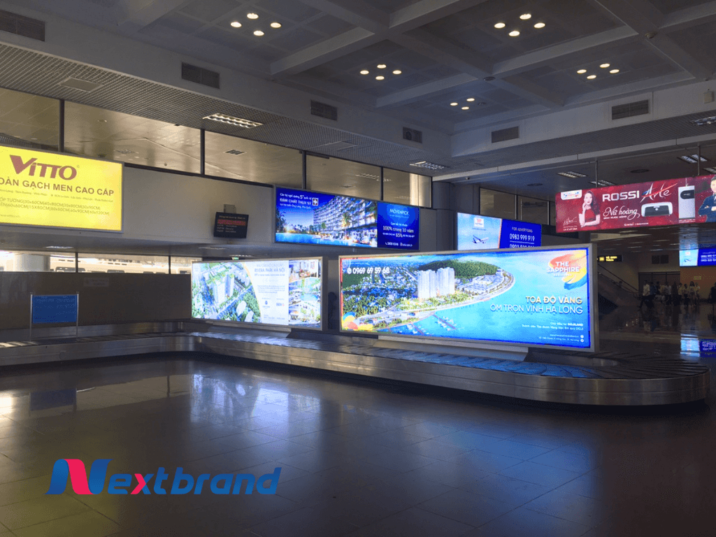 Quảng cáo màn hình LED khu vực băng chuyền hành lý sân bay Phú Quốc Quảng cáo màn hình LED khu vực băng chuyền hành lý sân bay Phú Quốc