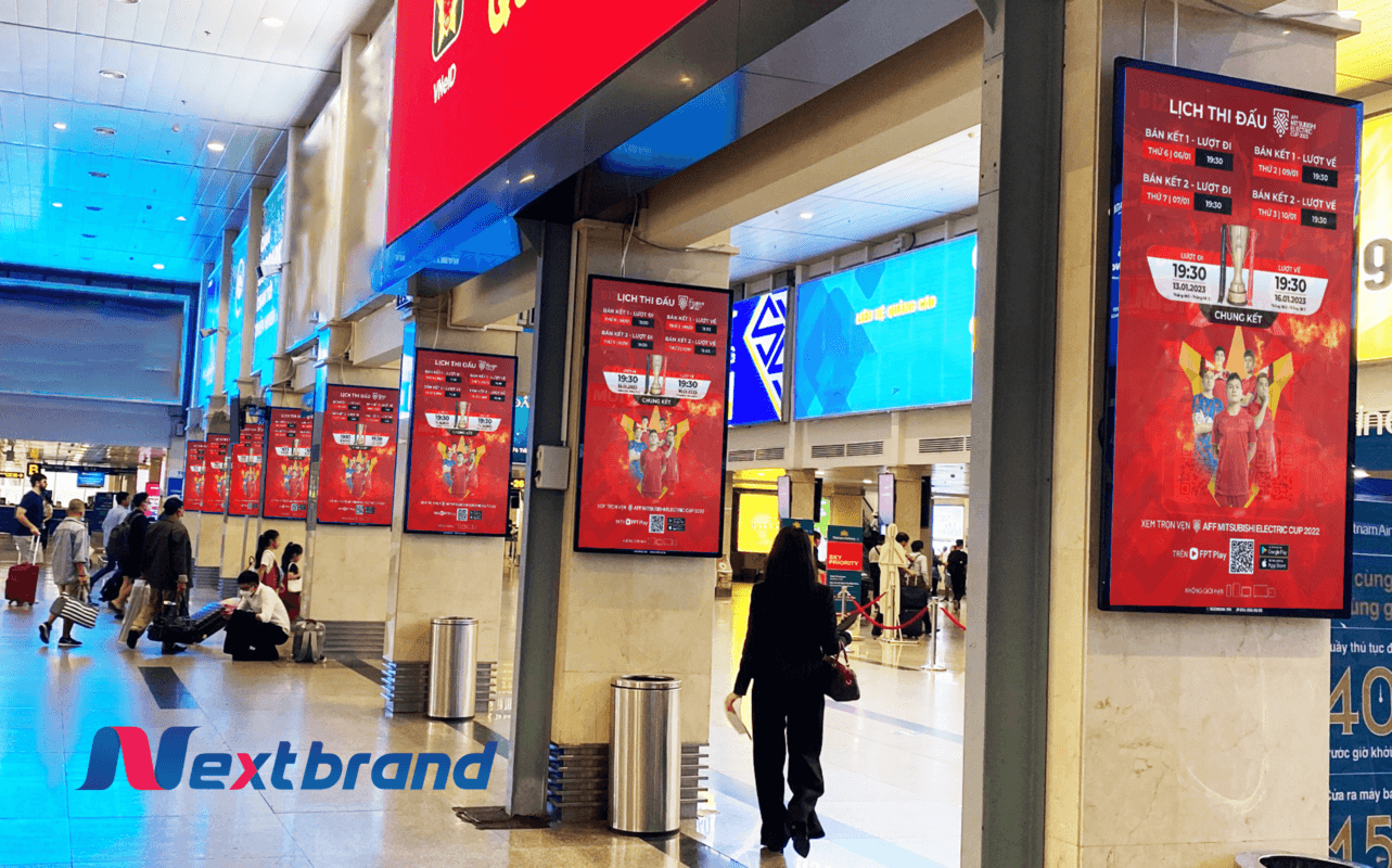 Quảng cáo màn hình LED khu vực làm thủ tục check-in Quảng cáo màn hình LED khu vực làm thủ tục check-in