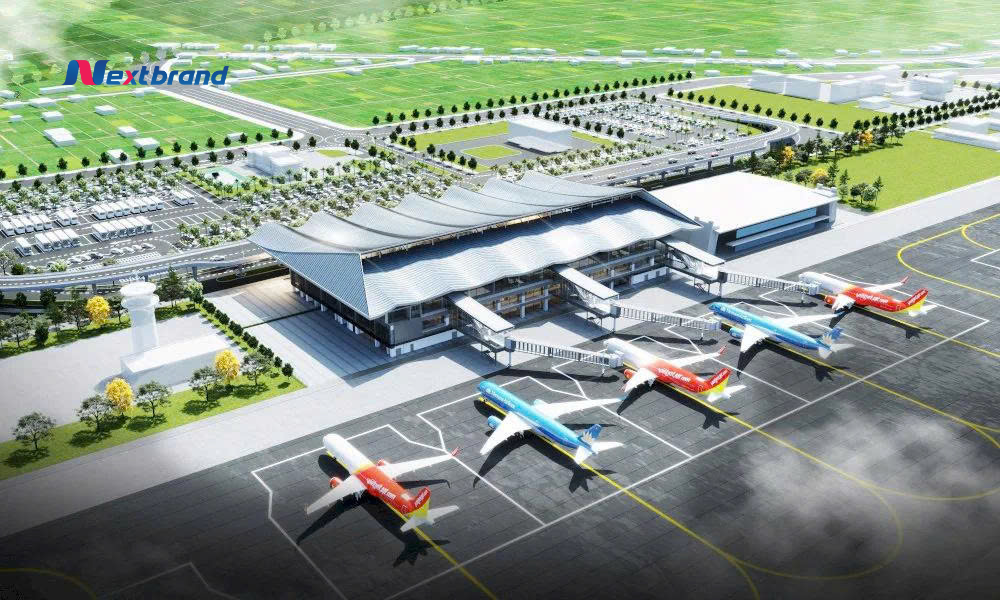 Phối cảnh dự án mở rộng sân bay Đồng Hới với nhà ga T2 và khu sân đỗ tàu bay mới Phối cảnh dự án mở rộng sân bay Đồng Hới với nhà ga T2 và khu sân đỗ tàu bay mới
