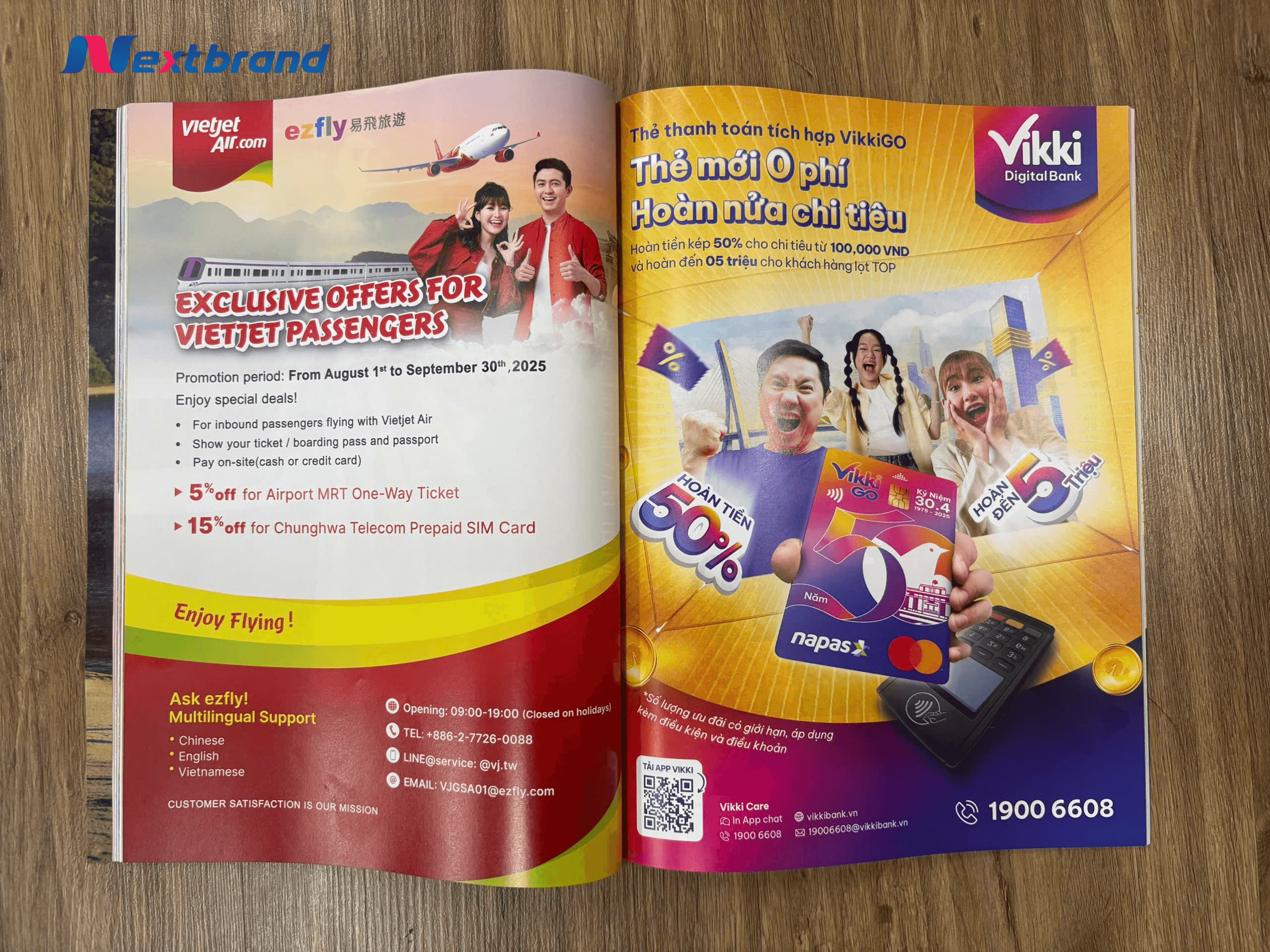 Trang quảng cáo trên tạp chí One2Fly