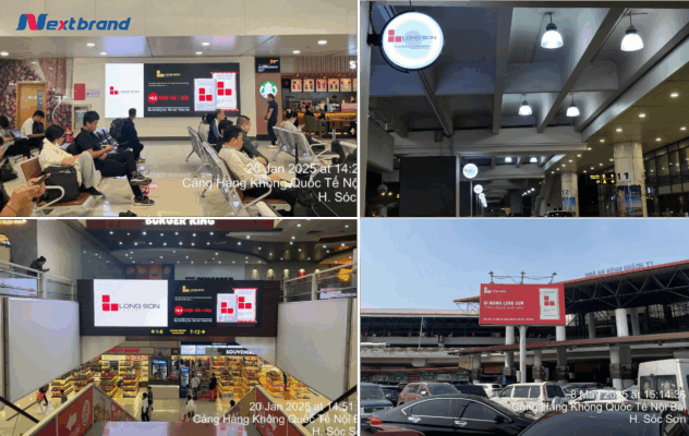 Thương hiệu kết hợp nhiều hình thức quảng cáo tại Sân bay Nội Bài