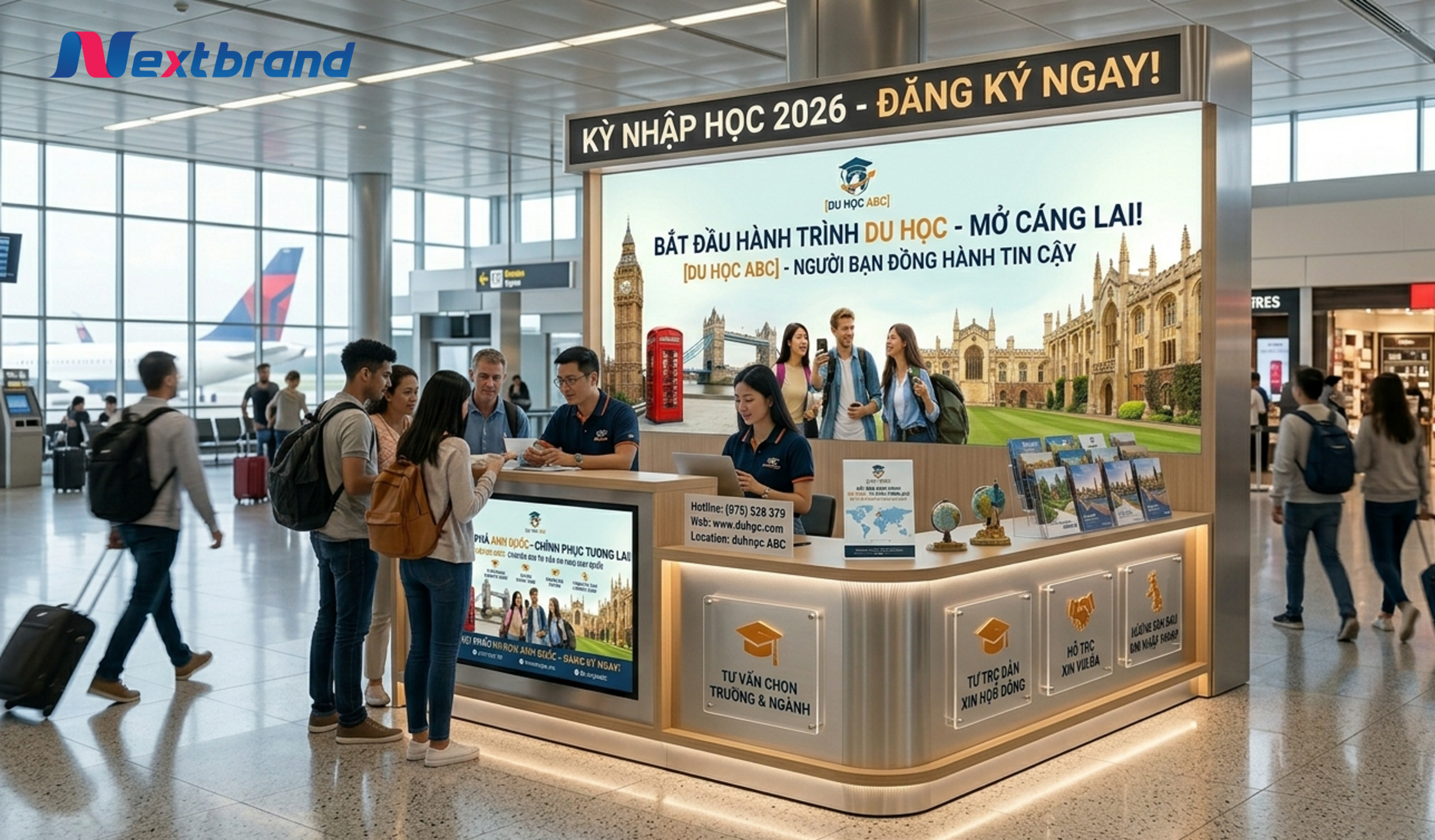 Quảng cáo quầy giới thiệu thông tin tại sân bay Quảng cáo quầy giới thiệu thông tin tại sân bay