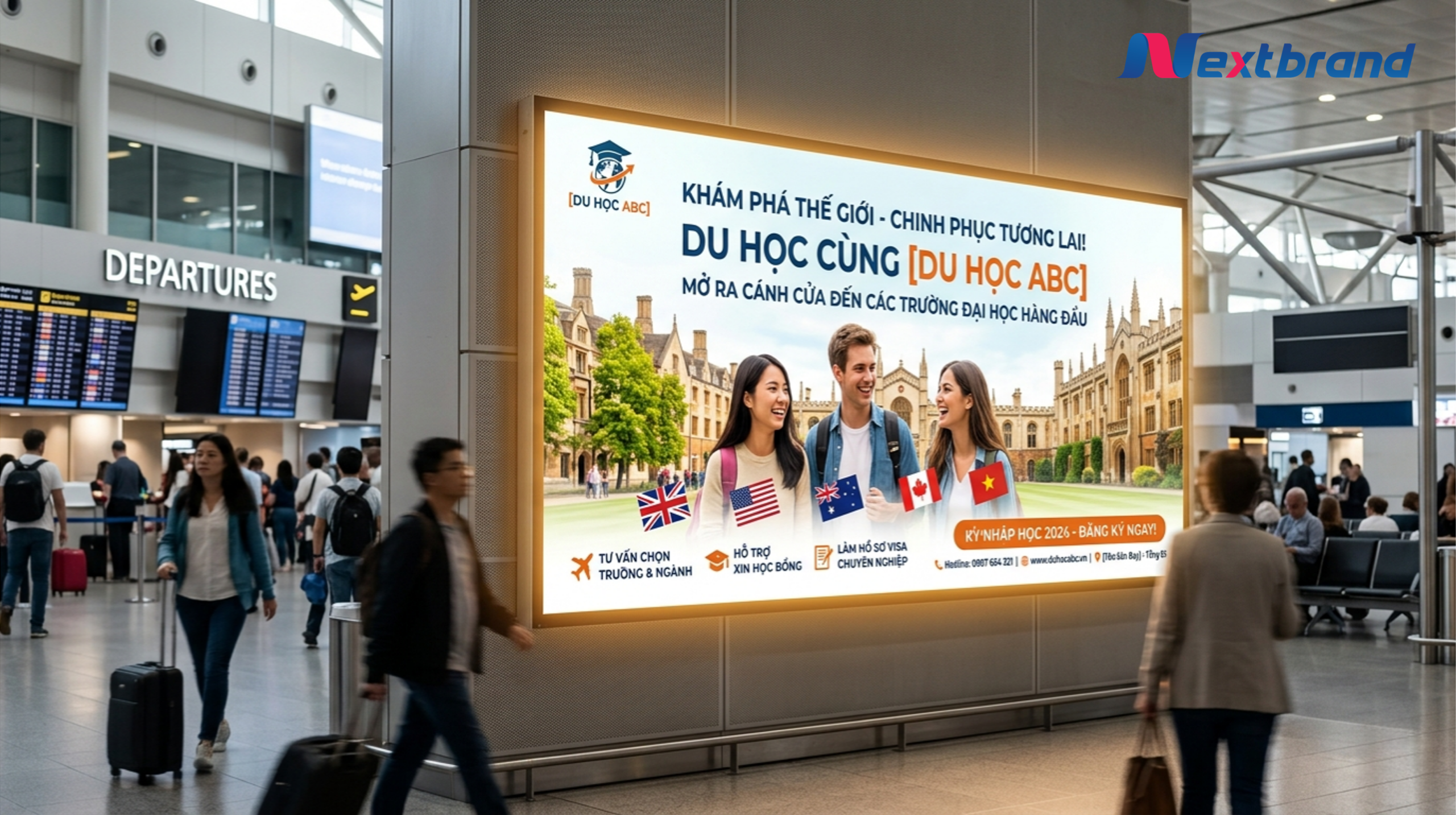 Picture26 Quy trình 7 bước rõ ràng và bài bản của Nextbrand khi quảng cáo sân bay cho du học