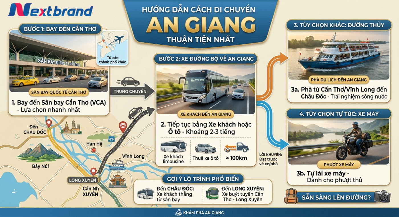 Hướng dẫn di chuyển đến An Giang thuận tiện nhất Hướng dẫn di chuyển đến An Giang thuận tiện nhất